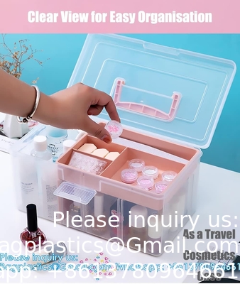 Office Supply Art &amp; Craft Storage Box, Sewing Box Organiser Large With A Removable Tray Partition, Portable