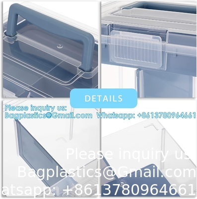 Dividing Box With Removable Tray Multipurpose Stationery Storage Box With Handle Portable Sewing Box Art Craft