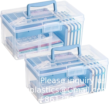 Dividing Box With Removable Tray Multipurpose Stationery Storage Box With Handle Portable Sewing Box Art Craft