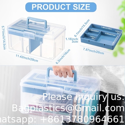 Dividing Box With Removable Tray Multipurpose Stationery Storage Box With Handle Portable Sewing Box Art Craft