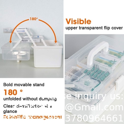 Box With 3-Tier Fold Tray,Tool Organizer Portable Handled Case,Portable Lockable Container For Arts, Crafts,Cosmetic
