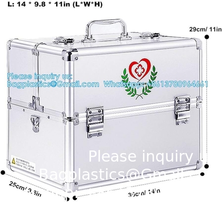 First Aid Kit Lockable First Aid Box Security Lock Medicine Storage Box With Portable Handle,Medication Lock Box