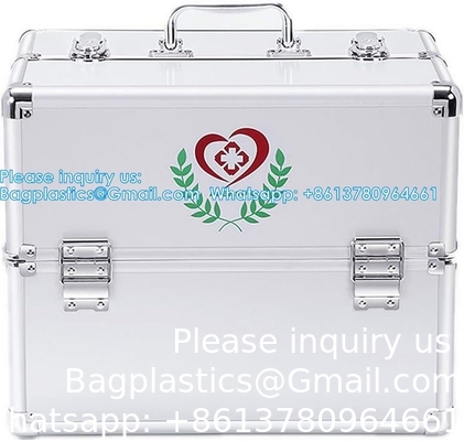 First Aid Kit Lockable First Aid Box Security Lock Medicine Storage Box With Portable Handle,Medication Lock Box