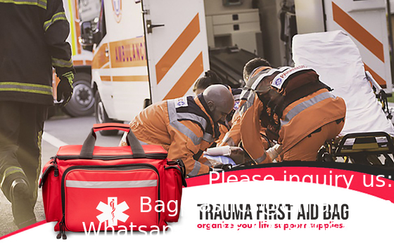 Professional Red Empty Trauma First Aid Medical Bag, 15&quot;X10&quot;X9&quot;, Multi Compartment First Responder Carrier For EMT