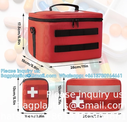 Medicine Storage Bag, Pill Bottle Organizer With Medication Cooler Bag And Small Pouch, Medical Bag For Emergency