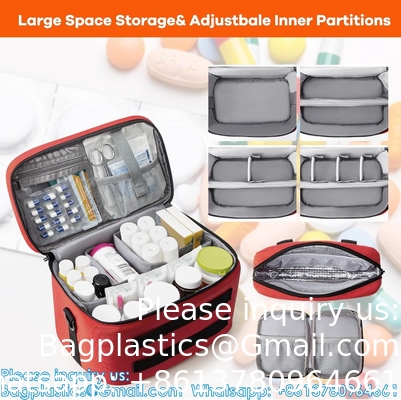 Medicine Storage Bag, Pill Bottle Organizer With Medication Cooler Bag And Small Pouch, Medical Bag For Emergency