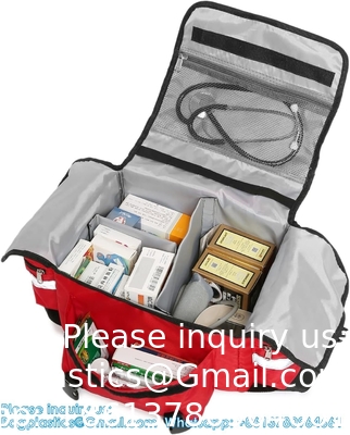 First Aid Bag Empty Trauma Medical Bag Emergency First Responder Bag Organizer EMS EMT Shoulder Carry Bag 13 X9 X7