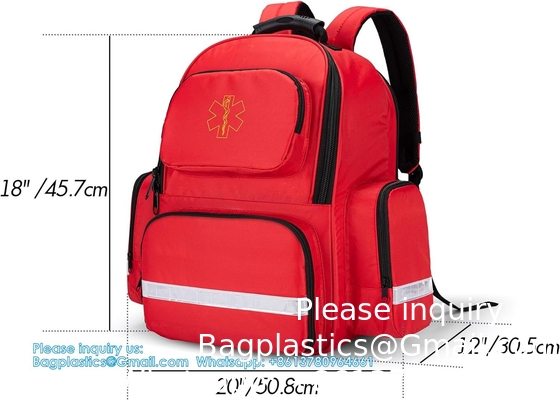 First Responder Bag Trauma Backpack Empty, Medical Emergency Kits Storage Jump Bag Pack For EMT, EMS, Police