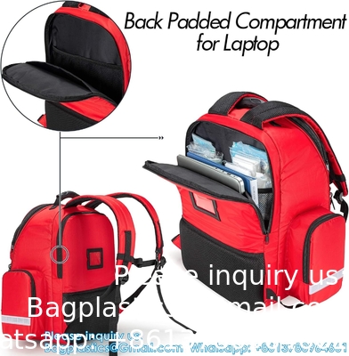 First Responder Bag Trauma Backpack Empty, Medical Emergency Kits Storage Jump Bag Pack For EMT, EMS, Police