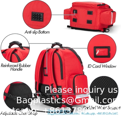 First Responder Bag Trauma Backpack Empty, Medical Emergency Kits Storage Jump Bag Pack For EMT, EMS, Police