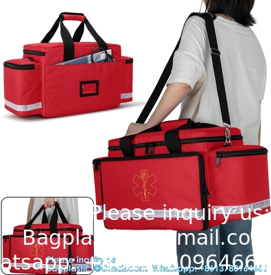 Emergency Responder Trauma Bag Empty, Professional First Aid Kits Storage Medical Bag With Inner Dividers Anti-Scrat