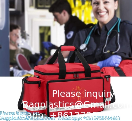 Emergency Responder Trauma Bag Empty, Professional First Aid Kits Storage Medical Bag With Inner Dividers Anti-Scrat