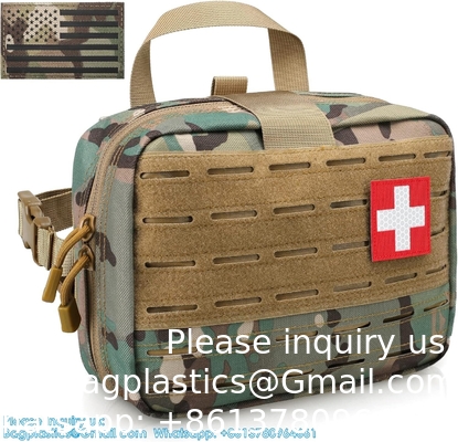 Tactical Molle Medical Pouch Of Upgraded Size, First Aid Pouch Large Capacity IFAK Pouch Molle EMT Pouch Detachable