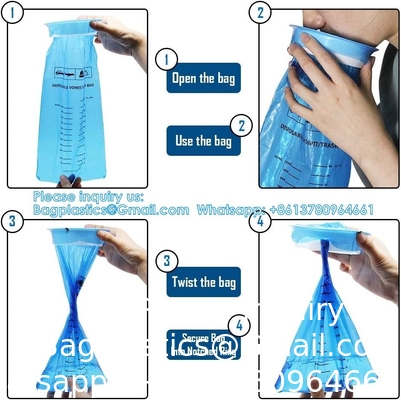 Emesis Bag, Disposable Vomit Bags, Aircraft &amp; Car Sickness Bag, Nausea Bags For Travel Motion Sickness (Blue)