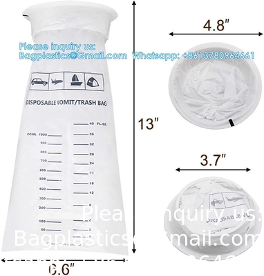 Vomit Bags Disposable Barf Bags 10Pack,1500ml White High Density Emesis Bags With Snap,Perfect For Morning Sickness