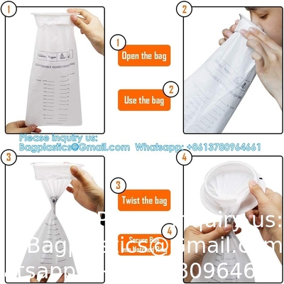 Vomit Bags Disposable Barf Bags 10Pack,1500ml White High Density Emesis Bags With Snap,Perfect For Morning Sickness