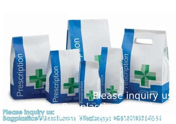 Pharmacy Bag, Prescription Bag 8&quot; x 5&quot; x 17”Pharmacy Paper Bag  Medicine Container, Medication Pack