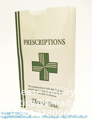 Pharmacy Bag, Prescription Bag 8&quot; x 5&quot; x 17”Pharmacy Paper Bag  Medicine Container, Medication Pack