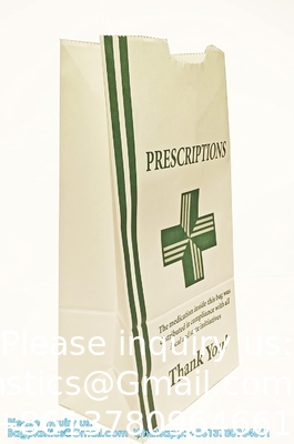 Pharmacy Bag, Prescription Bag 8&quot; x 5&quot; x 17”Pharmacy Paper Bag  Medicine Container, Medication Pack