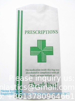 Pharmacy Bag, Prescription Bag 8&quot; x 5&quot; x 17”Pharmacy Paper Bag  Medicine Container, Medication Pack