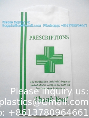 Pharmacy Bag, Prescription Bag 8&quot; x 5&quot; x 17”Pharmacy Paper Bag  Medicine Container, Medication Pack