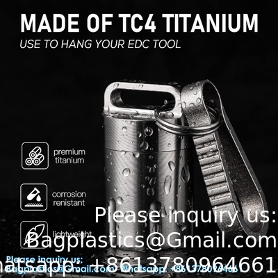 Titanium Small Pill Holder Keychain, Portable Pill Case Waterproof Pocket Pill Box Container Carrier To Hold Pills