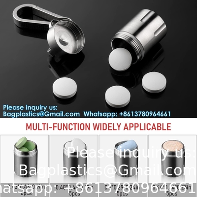 Titanium Small Pill Holder Keychain, Portable Pill Case Waterproof Pocket Pill Box Container Carrier To Hold Pills
