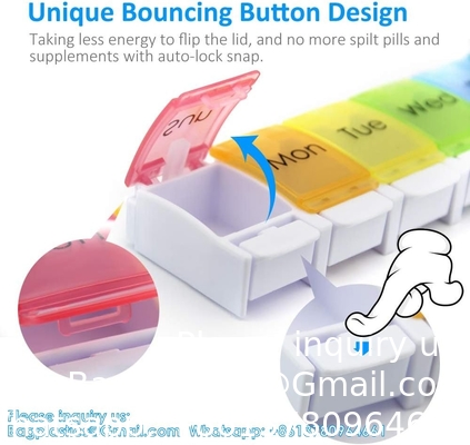 Extra Large Weekly Pill Organizer, 7 Days Pill Case Travel Daily Pill Box Portable Medicine Organizer Compartment