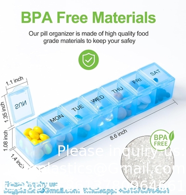 Extra Large Weekly Pill Organizer, 7 Days Pill Case Travel Daily Pill Box Portable Medicine Organizer Compartment