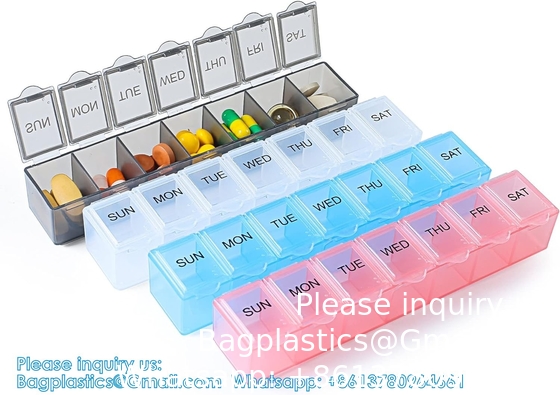 Extra Large Weekly Pill Organizer, 7 Days Pill Case Travel Daily Pill Box Portable Medicine Organizer Compartment