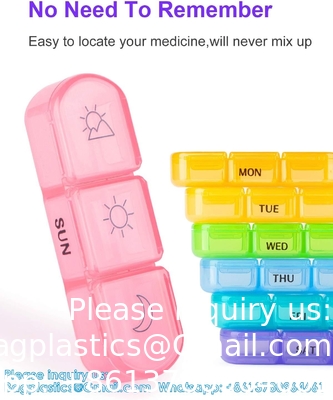 Extra Large Weekly Pill Organizer, 7 Days Pill Case Travel Daily Pill Box Portable Medicine Organizer Compartment