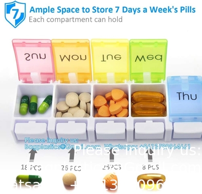 Extra Large Weekly Pill Organizer, 7 Days Pill Case Travel Daily Pill Box Portable Medicine Organizer Compartment