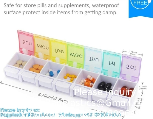 Extra Large Weekly Pill Organizer, 7 Days Pill Case Travel Daily Pill Box Portable Medicine Organizer Compartment