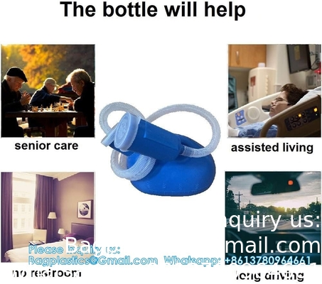 Portable Urinals Spill Proof 2000 Ml 68 Oz Urine Bottles For Men 63&quot; Long Tube Urinals For Men Urine Jug Pipe