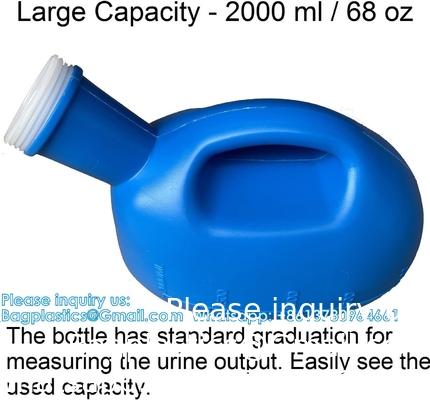 Portable Urinals Spill Proof 2000 Ml 68 Oz Urine Bottles For Men 63&quot; Long Tube Urinals For Men Urine Jug Pipe