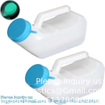Urinals For Men With Glow In The Dark,1000ml Thick Pee Bottles With Lid,Spill Proof Urinal Bottle For Car,Hospital