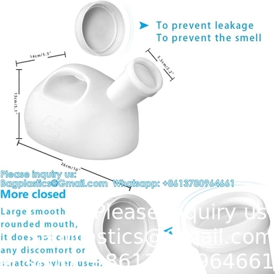 Urinals For Men Portable Male Urinal With Lid 2000 Ml/66 Oz Large Capacity Urine Cups For Hospital Incontinence