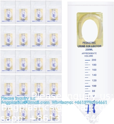 Pediatric Urine Bag Collectors Clear Urine Catcher Pouch Individually Pee Bags Disposable Pediatric Urine Collectors