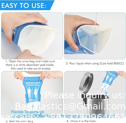 Emergency Urinal Bag, Pack Portable Camping Pee Bags, Travel Pee Bags, Traffic Jam Emergency Portable Urine