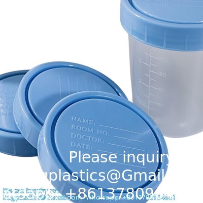 Specimen Cups With Leak Proof Screw On Lids - 4oz Clear Non-Sterile Urine Sample Jars - Containers