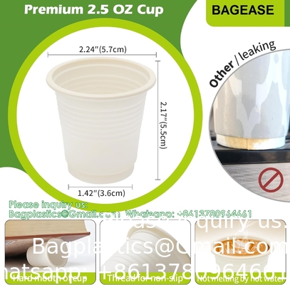 Compostable Disposable 3oz Bathroom Cups 100P Mouthwash Eco Friendly  Cups Biodegradable Bath Rinse Medicin