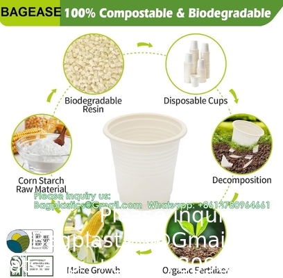 Compostable Disposable 3oz Bathroom Cups 100P Mouthwash Eco Friendly  Cups Biodegradable Bath Rinse Medicin