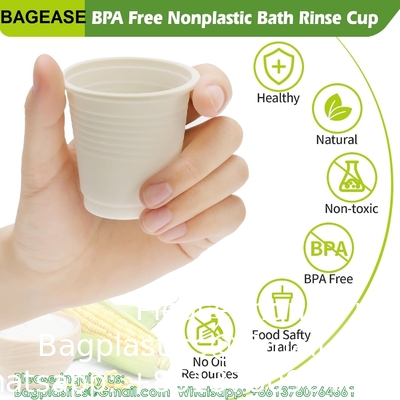 Compostable Disposable 3oz Bathroom Cups 100P Mouthwash Eco Friendly  Cups Biodegradable Bath Rinse Medicin