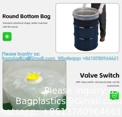Heavy Duty Large Plastic Round Bottom Drum Liner Bag 55 Gallon Drum Liners Plastic Drum Liner Bag For 200ltr