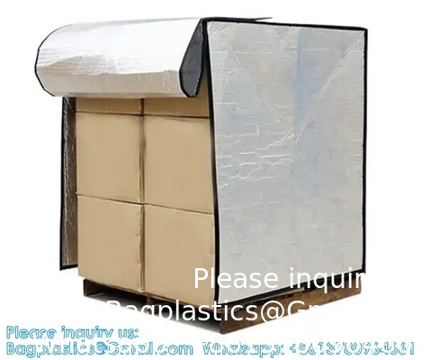 Thermal Hood Moistproof Insulated Pallet Cover With Zipper Pallet Cover Cold Shipping Packaging Insulated Pallet Bag