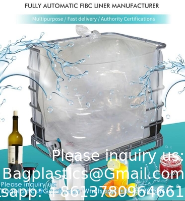 Transparent Aseptic IBC Tank Plastic Liner Bag For Liquid Packaging Plastic Liquid Ton Bag In IBC 1000L