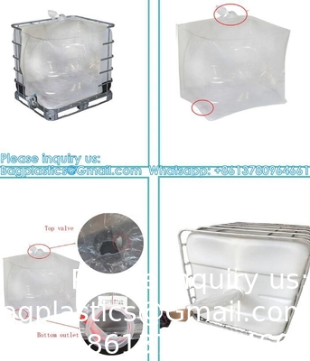 Transparent Aseptic IBC Tank Plastic Liner Bag For Liquid Packaging Plastic Liquid Ton Bag In IBC 1000L
