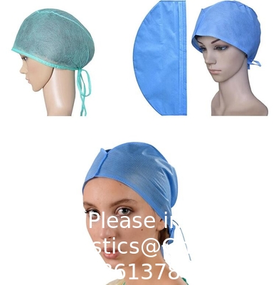 Disposable nonwoven Surgical cap DISPOSABLE NURSE SURGICAL HEADCAP NON WOVEN CAP BOUFFANT HAIR NET SHOW
