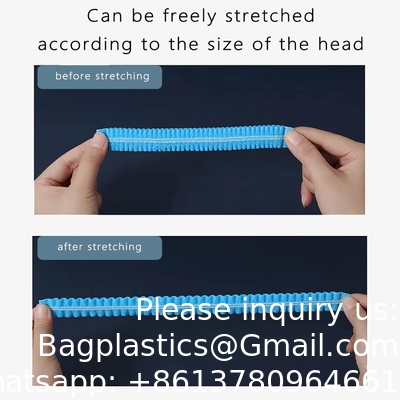 Blue Disposable Nonwoven Bouffant Caps Hair Net Hair Sleeves With Swivel Side Headbands, Unisex, Perfect For Sleeping