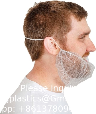 Beard Nets | 18&quot; | White Disposable Beard Covers, Beard Net For Food Service, Cooking, Cleaning
